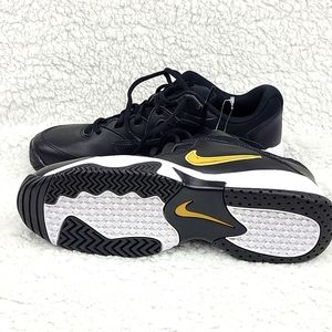 Nike Court Lite 2 Tennis Shoes Black White Gold AR